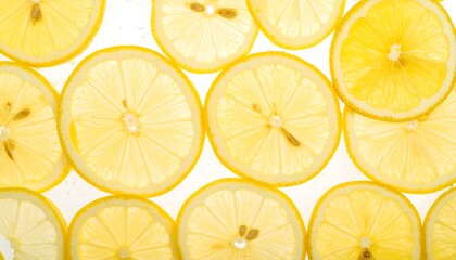 Bright and vibrant lemon slices background creating a refreshing summer vibe