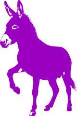 Fototapeta premium majestic purple donkey silhouette a graphic of gentle strength and quiet dignity, isolated on transparent background