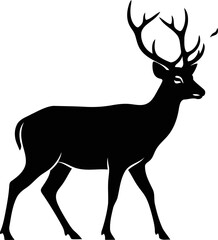 Fototapeta premium majestic stag silhouette a noble creatures silent forest journey, isolated on transparent background