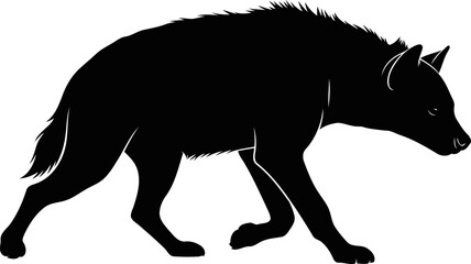 striking hyena silhouette a powerful icon of african savanna stealth and wild beauty, isolated on transparent background