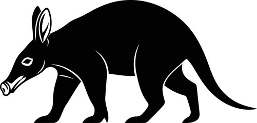 Obraz premium aardvark silhouette icon of african nocturnal mystery, quiet prowl, and secret nightlife, isolated on transparent background