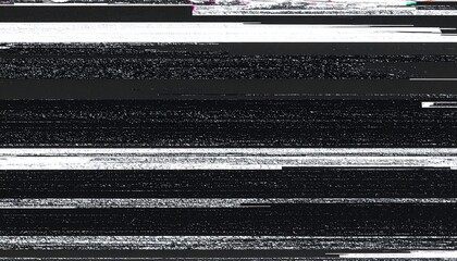 Distorted signal with glitch effect for digital wallpaper with lines