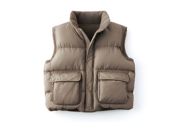 Naklejka premium Warm Vest Isolated on White: Essential Layering for Comfort and Style in Cooler Weather.