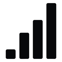 Art of simple bar graph icon isolated on white background, representing growth, progress, and data analysis for business and technology applications