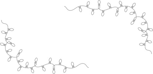 Continuous one line art of String lights for Christmas and New year decoration