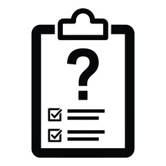 Obraz premium Art of question mark on clipboard with checklist isolated on white background for survey, form, or questionnaire purposes