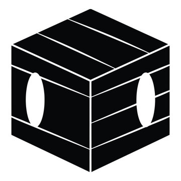 black cube with white oval cutouts clip art preview