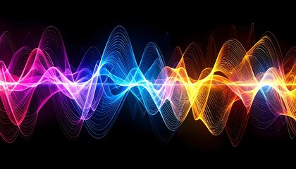 Abstract colorful sound waves