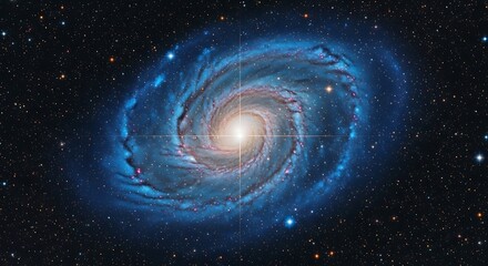 Fototapeta premium Vast Spiral Galaxy With Brilliant Central Core And Distant Stars