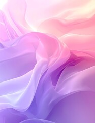 Obraz premium Gentle iridescent waves of flowing pastel fabric creating a beautiful abstract background