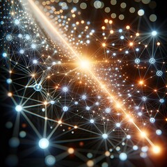 Obraz premium Illuminated Digital Network Connecting the Future with Bright Lights and Abstract Lines