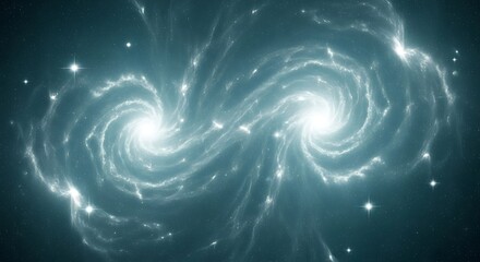 Two Spiral Galaxies Interacting in Deep Space