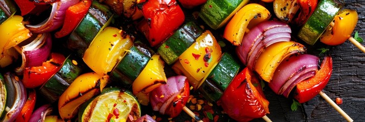 The vibrant colors and flavors of these skewers make them a great appetizer or side dish perfect for entertaining or a family meal.