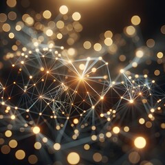 Obraz premium Illuminated Digital Network Connecting the Future with Bright Lights and Abstract Lines