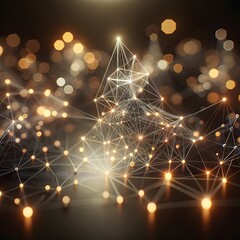 Fototapeta premium Illuminated Digital Network Connecting the Future with Bright Lights and Abstract Lines