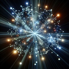 Obraz premium Illuminated Digital Network Connecting the Future with Bright Lights and Abstract Lines