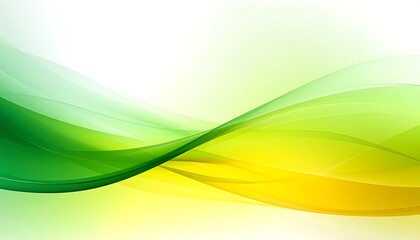 Dynamic Green and Yellow Flowing Abstract Background with Soft Light