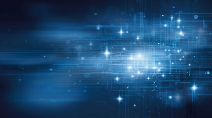 Obraz premium Dynamic abstract digital network with glowing light particles and intricate geometric lines creating a sense of futuristic technology and connectivity