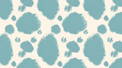 Hand-painted abstract repeat pattern with irregular blue watercolor-style circles. Modern and artistic design for surface decoration.