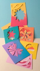 Colorful paper shapes, artistic design