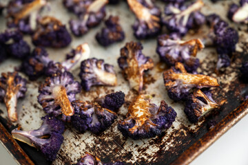 Roasted Purple Cauliflower Pieces 