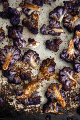 Roasted Purple Cauliflower Pieces 