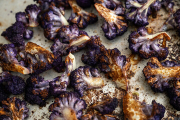 Roasted Purple Cauliflower Pieces 
