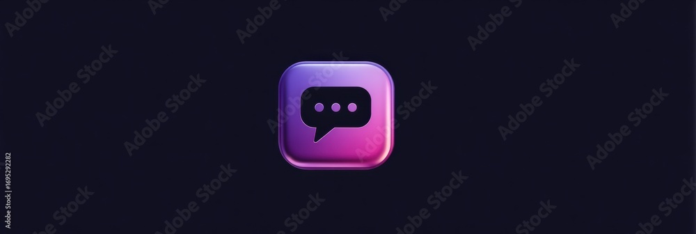Poster icon symbolizing messaging with a modern design set against a dark background during a digital commu