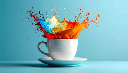 Colorful Coffee Splash A Vibrant Blend of Art and Refreshment