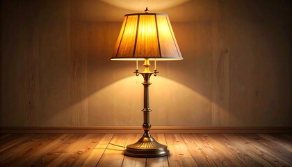 Elegant glowing table lamp illuminates a wood-paneled room enhancing cozy atmosphere