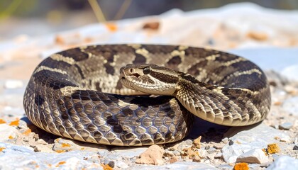 Fototapeta premium Close-up of a coiled snake (2)