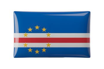 Shiny Cape Verde flag emblem with stars and stripes, symbolizing national pride and identity for global appeal.