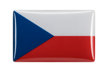 Iconic Czech Republic flag emblem with vibrant blue, white and red colors, symbolizing national pride