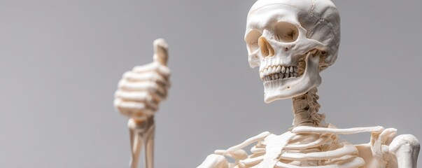 Skeleton Giving Thumbs Up Anatomy Model with Positive Gesture