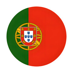 Obraz premium Round Portuguese flag emblem with vibrant colors, perfect for travel, tourism, and national pride campaigns