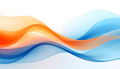 Abstract wavy lines of orange and blue