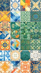 Colorful patterned tiles