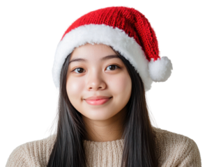 PNG Filipino girl happy christmas holiday.