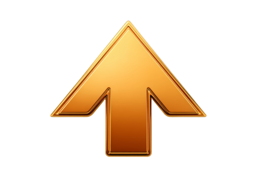 A gold arrow pointing upwards - Powered by Adobe