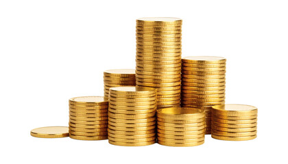 Golden coins stacked representing wealth, investment, and financial success in business and finance