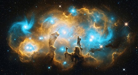 Obraz premium Stellar Nursery Cosmic Pillars of Creation Space Nebula