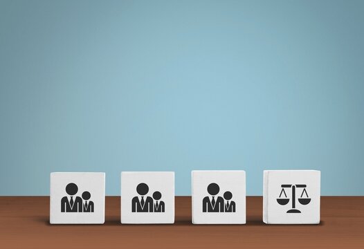 Employment laws and regulations on wooden cubes. Business ethics.