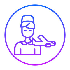 Air Hostess Vector Icons