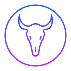 Obraz premium Bull Skull Vector Icons