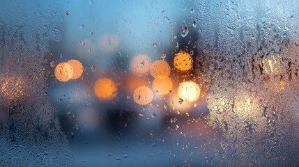 Rainy day reflection urban street photography soft focus close-up serenity amidst chaos