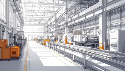 Industrial interior blueprint