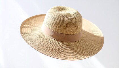 Elegant straw sun hat for summer fashion and sun protection on a bright day
