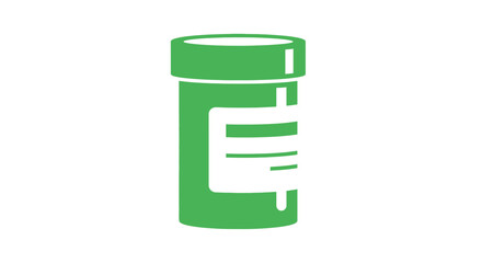 Green Pill Bottle Icon Medical, Pharmacy, Healthcare, Medicine, Supplement