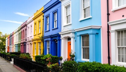 Colorful Victorian Houses in London: A Vibrant Display of Urban Architecture