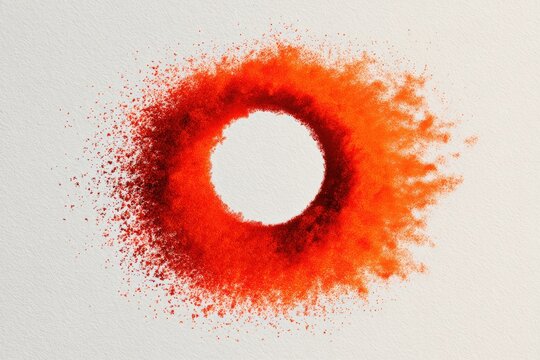 Abstract orange circle explosion on white